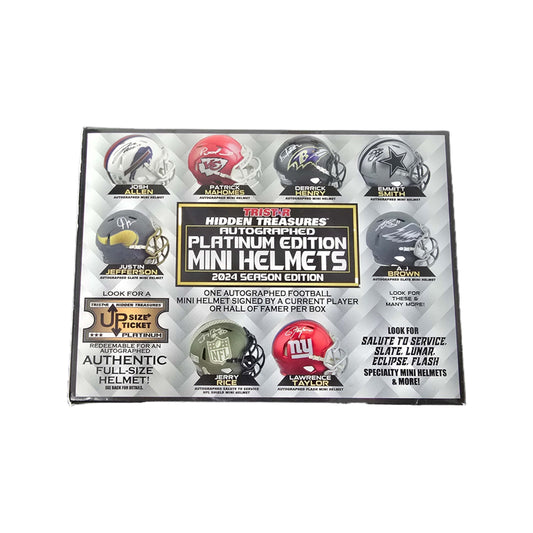 2024 Tristar Hidden Treasures Football Mini Helmet Platinum Season Edition Hobby Box